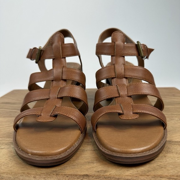 Womens Zodiac Inessa‎ Brown Faux Leather Gladiator Block Heels Sandals Size 11 M - Picture 3 of 9
